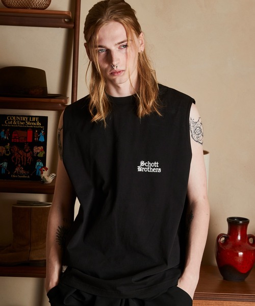 Schott ショット★ ノースリーブ Tシャツ　ブラック　M 楽天市場】SLEEVELESS T-SHIRT/ノースリーブ Tシャツ Schott