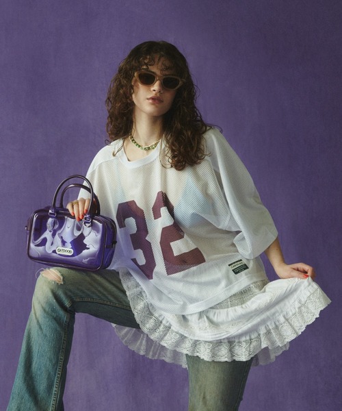 tシャツ (CREOLME)MESH NUMBERING H/S TEE レディース