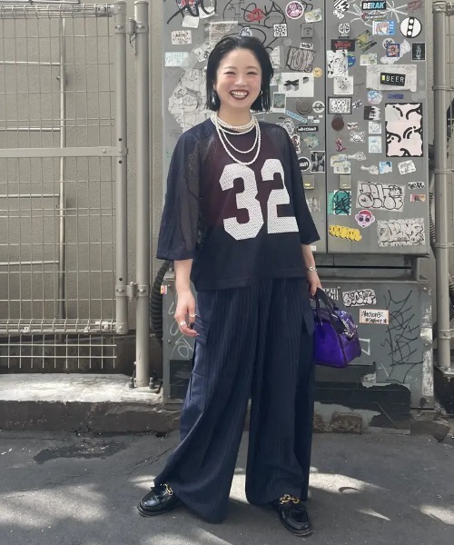 tシャツ (CREOLME)MESH NUMBERING H/S TEE レディース ROSE BUD tシャツ (CREOLME)MESH NUMBERING H/S TEE レディース