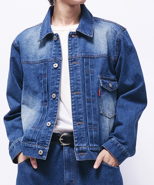 Adoon plain デニムジャケット gジャン VINTAGE LIKE DENIM JACKET