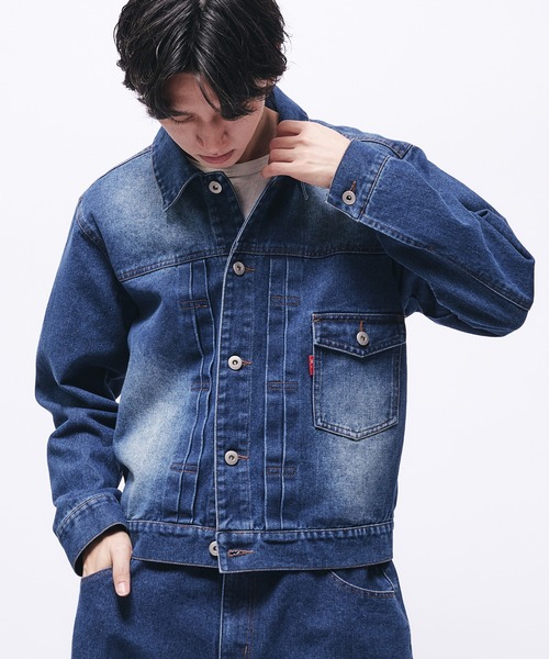 Adoon plain デニムジャケット gジャン VINTAGE LIKE DENIM JACKET