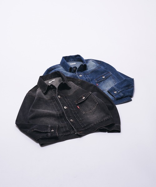 Adoon plain デニムジャケット gジャン VINTAGE LIKE DENIM JACKET 