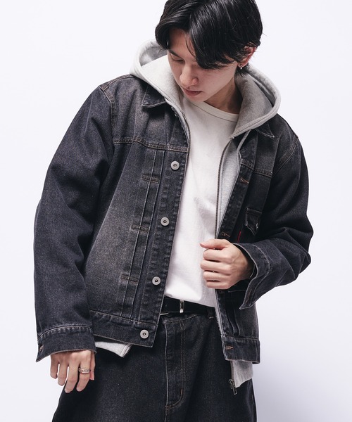 Adoon plain デニムジャケット gジャン VINTAGE LIKE DENIM JACKET