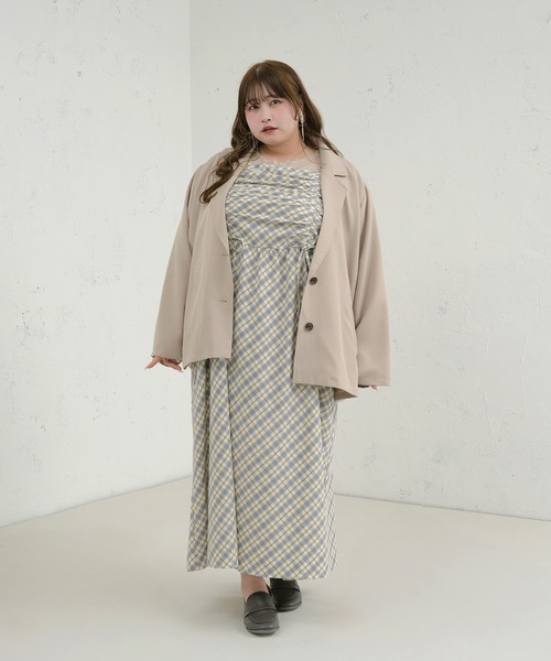 louiosy ルオシー LL キャミソールフレアワンピース Louiosy ワンピース 「大きいサイズ」2WAYチュールキャミ