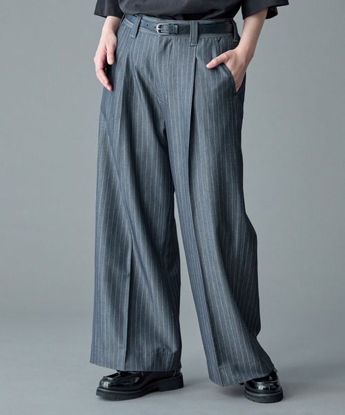 BonBon/ストライプストレートスラックス/ネイビー(navy) BEST 50] ストライプストレートスラックス | ファッション通販