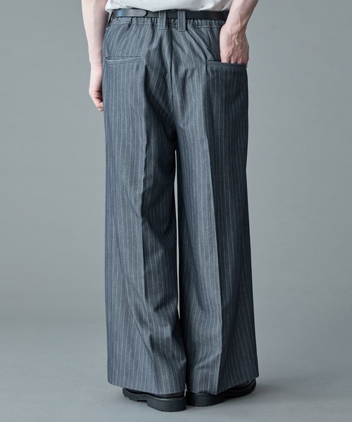 Wide straight slacks / ストライプ RUUBON スラックス 「RUUBON」stripe wide straight slacks