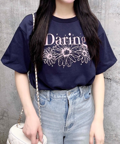 INGNI Tシャツ ハーフZIP襟配色胸ロゴショート丈Tシャツ｜INGNI(イング) 公式