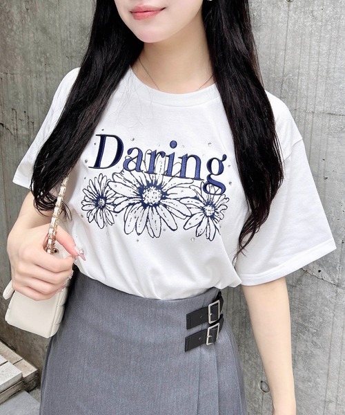 INGNI Tシャツ ハーフZIP襟配色胸ロゴショート丈Tシャツ｜INGNI(イング) 公式