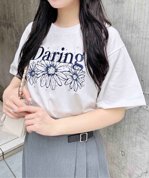 INGNI Tシャツ INGNI tシャツ フラワーロゴTシャツ レディース : ZOZOTOWN