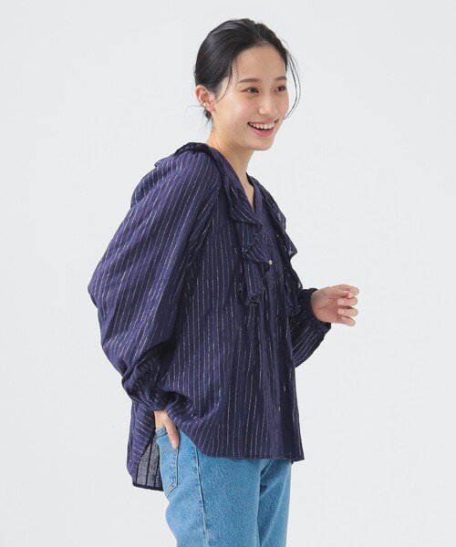 SARAMALLIKAサラマリカSTRIPE JQD FRILL TOPブラウス セール】【SARA MALLIKA/サラマリカ】STRIPE JQD FRILL TOP