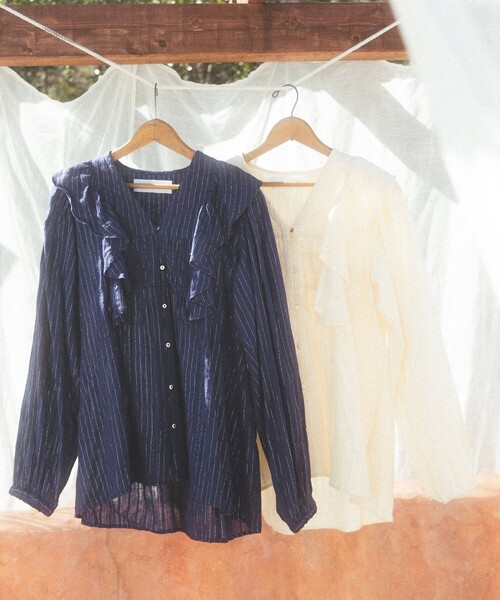 Sara mallika☆ストライプシャツ sara mallika ブラウス シャツ 「別注」Sara / COTTON STRIPE