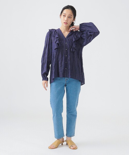sara mallika ブラウス シャツ 「別注」Sara / COTTON STRIPE