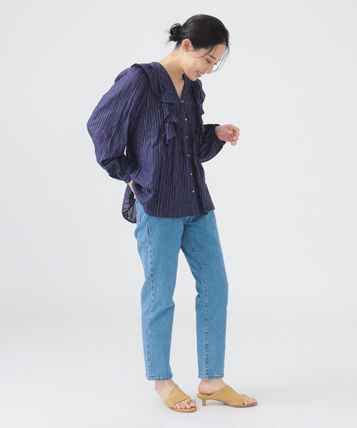 sara mallika ブラウス シャツ 「別注」Sara / COTTON STRIPE