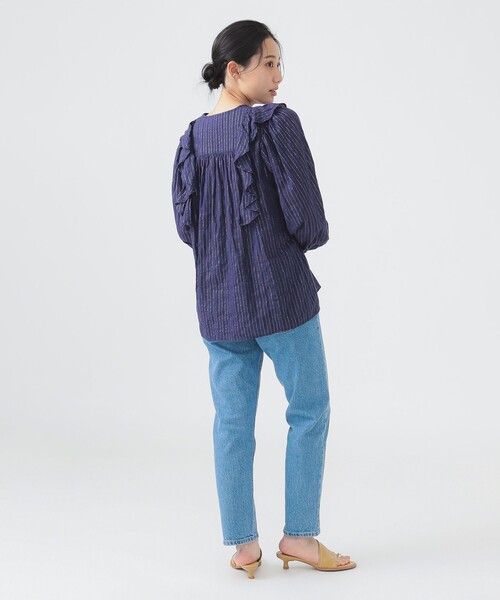 Sara mallika◆24SS/IENA別注/半袖ブラウス/--/コットン/BLK/020141ZE3IE Sara mallika(サラマリカ) / 24SS/IENA別注/半袖ブラウス