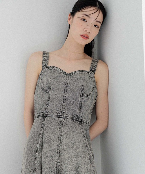 Heather ワンピース ショルダーベルトデニムワンピース 325865