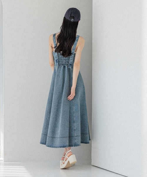 Heather ワンピース ショルダーベルトデニムワンピース 325865