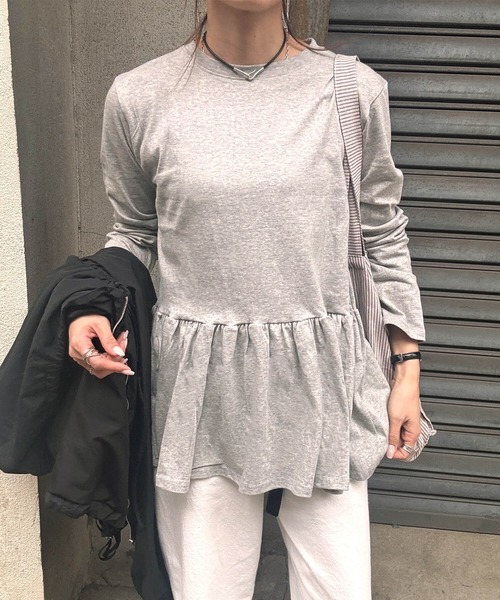 I-SOOK（アイスー） tシャツ フリルペプラムトップス(chiica select