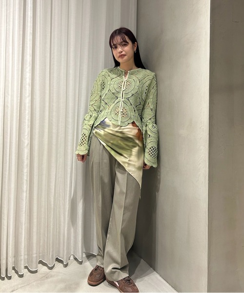 Ameri（アメリ） tシャツ MEDI INDIAN 2WAY BIG LACE TOPS レディース