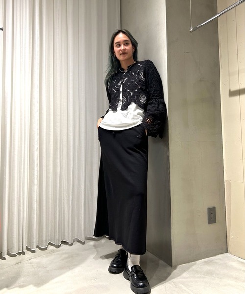 MEDI INDIAN 2WAY BIG LACE TOPS ブラック Ameri（アメリ） tシャツ MEDI INDIAN 2WAY BIG LACE TOPS レディース