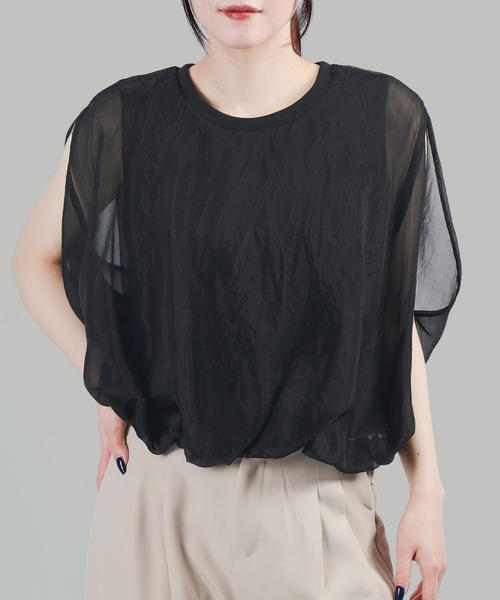 aimoha（アイモハ） tシャツ 七分袖風シアートップス (SS) レディース 