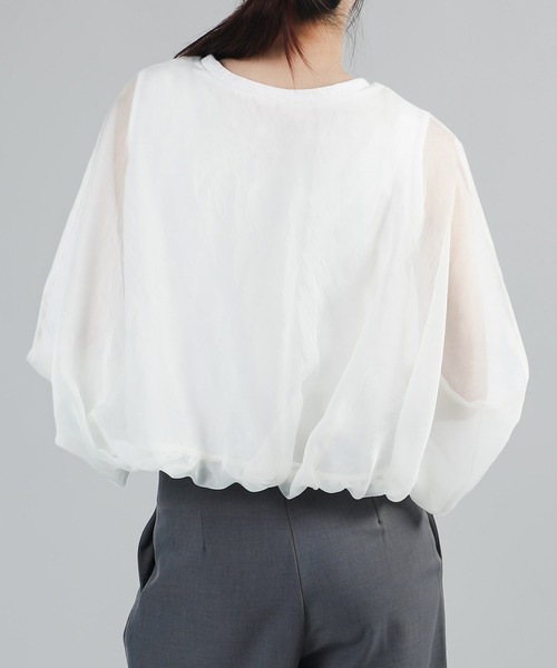 aimoha（アイモハ） tシャツ 七分袖風シアートップス (SS) レディース