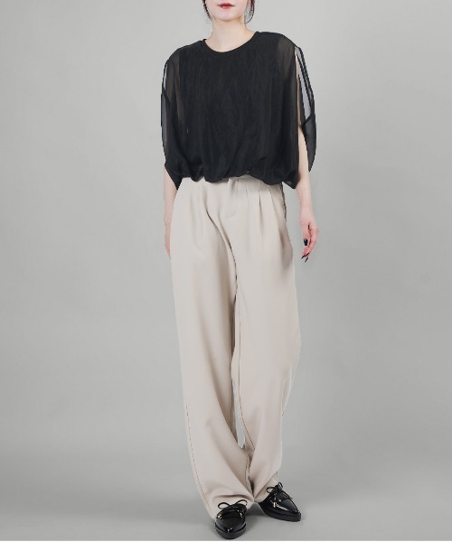 aimoha（アイモハ） tシャツ 七分袖風シアートップス (SS) レディース