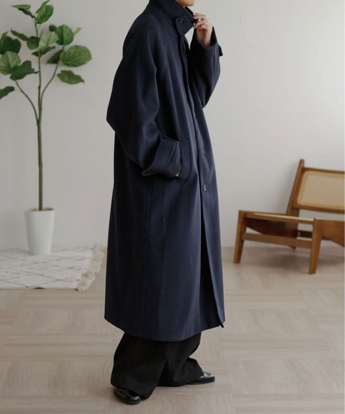 「epnok」 ステンカラーコート LARGE チャコールグレー メンズ_画像4