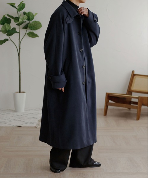 「epnok」 ステンカラーコート LARGE チャコールグレー メンズ_画像8