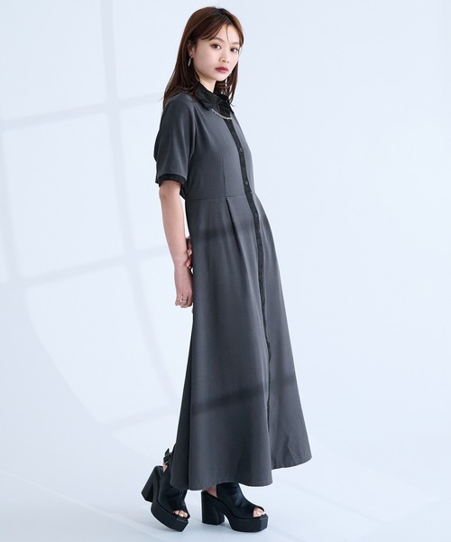 Ellno de Mavie（エルノデメヴィ） ワンピース 夏 半袖 ジャガード