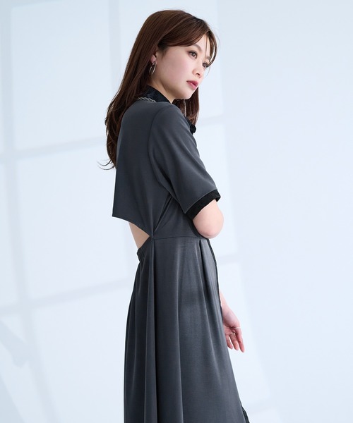 Ellno de Mavie（エルノデメヴィ） ワンピース 夏 半袖 ジャガード