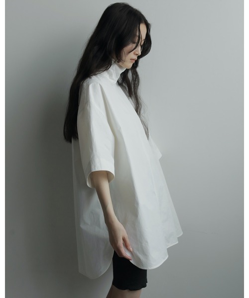 anuke ハイネックオーバーサイズシャツ 白 anuke（アンヌーク） ブラウス シャツ Highneck Over Blouse