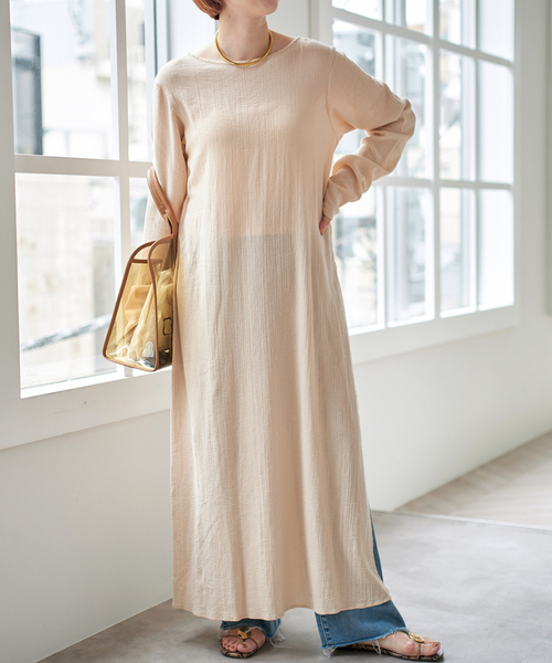 Spick＆Span ワンピース コットンクレープルーズワンピース