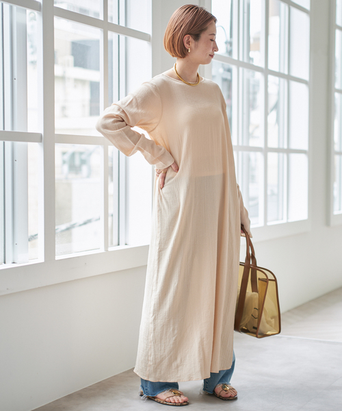 Spick＆Span ワンピース コットンクレープルーズワンピース