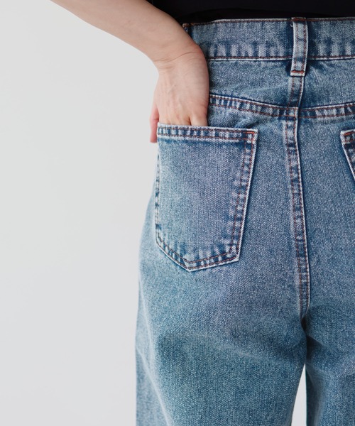 [hellam] обработка Denim брюки MEDIUM голубой женский 