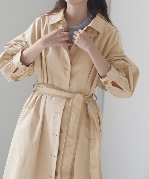 「Bab」 トレンチコート M ピンク レディース