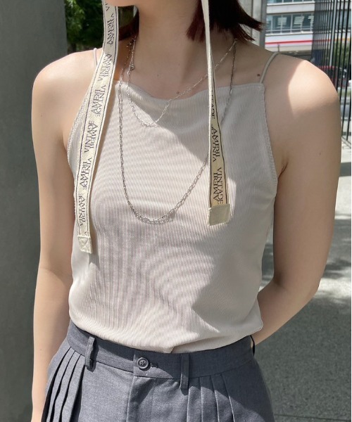 Ameri（アメリ） キャミソール MEDI GLOSS RIB BACK SLIT CAMISOLE