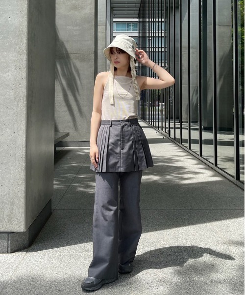 Ameri（アメリ） キャミソール MEDI GLOSS RIB BACK SLIT CAMISOLE