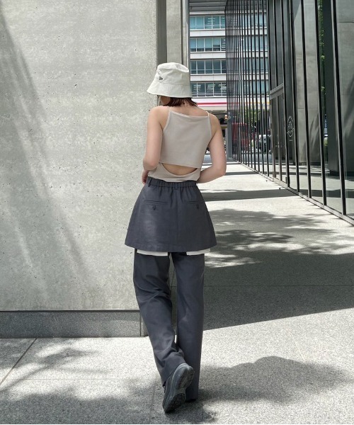 Ameri（アメリ） キャミソール MEDI GLOSS RIB BACK SLIT CAMISOLE