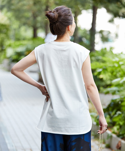tシャツ ノースリーブプルオーバー レディース Tシャツ レディース ノースリーブ タンクトップ 刺繍 プル