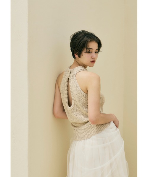 トップス NOTRE emor ange knit top NOTRE emor ニット セーター summer knit halter neck top