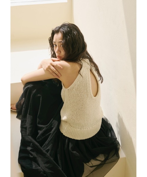 トップス NOTRE emor back open half knit NOTRE emor ニット セーター summer knit halter neck top