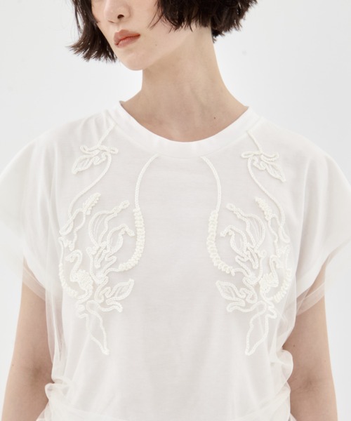 MURAL tシャツ 「MURRAL/ミューラル」EX.embroidered tulle