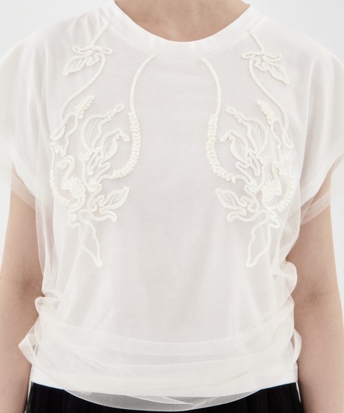 MURAL tシャツ 「MURRAL/ミューラル」EX.embroidered tulle