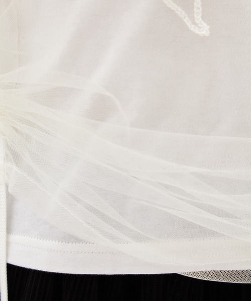 tシャツ 「MURRAL/ミューラル」EX.embroidered tulle layered tops/エンブロイダリーチュールレイヤードトップス MURAL tシャツ 「MURRAL/ミューラル」EX.embroidered tulle