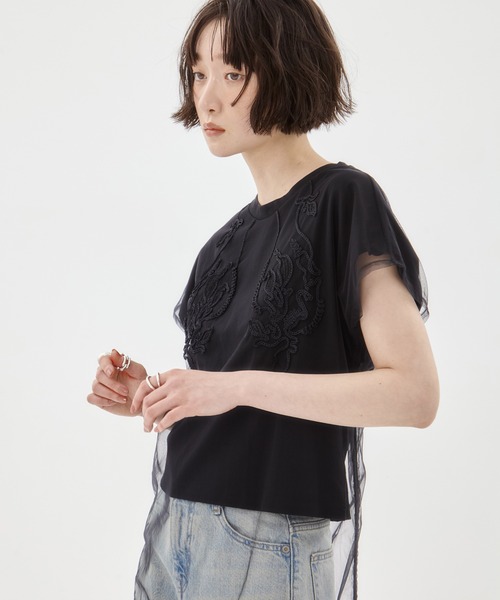 トップス MURRAL MURRAL(ミューラル)｜Vine embroidered ジャージータンクトップ