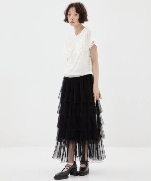 MURRAL ミューラル Flutter tulle bustier Flutter tulle bustier (Black)
