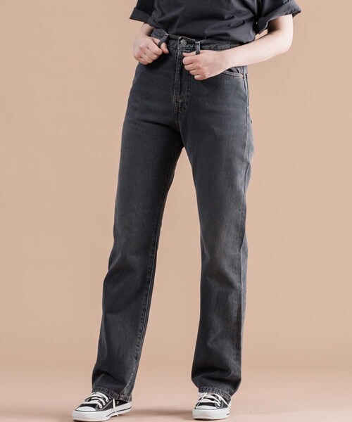Levi's ブラックデニムパンツ ダメージ加工 Levi's 「Levi's」 ダメージ加工デニムパンツ 24 ブラック