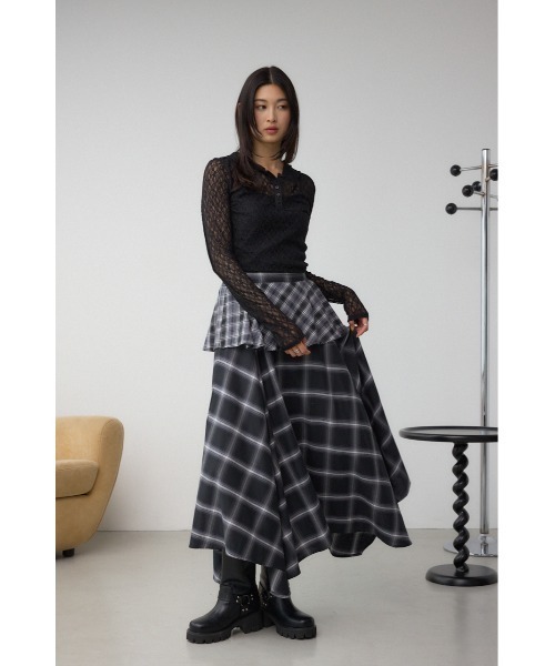 AZUL BY MOUSSY（アズールバイマウジー） スカート イレヘムチェック
