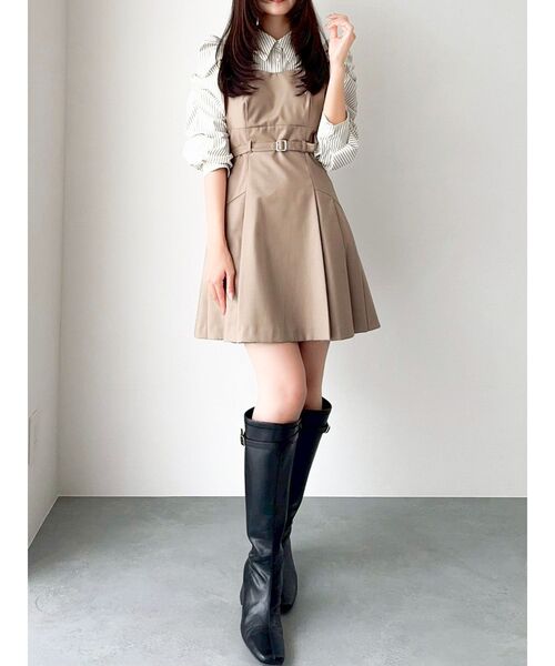 dazzlin ワンピース 長袖レイヤードシャツミニワンピース