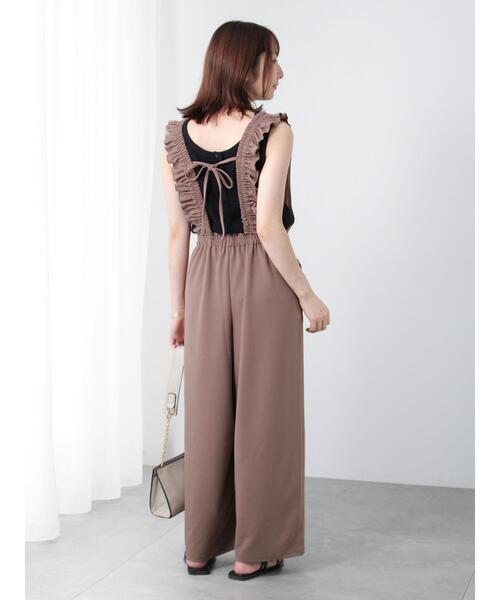 NaNa Chimi by La・Pafait　サロペット　黒 Te chichi TERRASSE サロペット オーバーオール フリルカット